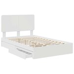 vidaXL Lit de Rangement Blanc 135 x 190 cm Bois d'ingénierie
