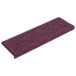 vidaXL Tapis d'escalier 15 pièces 65 x 21 x 4 cm Violet foncé Bord rectangulaire