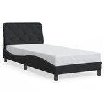 vidaXL Cadre de lit avec LED sans matelas noir 90x190 cm velours