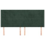vidaXL Tête de lit avec oreilles Vert foncé 183x16x118/128 cm Velours