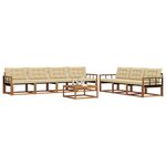 vidaXL Ensemble de canapés d'extérieur 8 Pièces Naturel et Beige