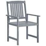 Vidaxl chaises de jardin avec coussins 4 pièces gris bois d'acacia massif