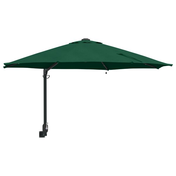 vidaXL Parasol de jardin mural avec LEDs  vert  248 cm