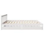 vidaXL Cadre de lit sans matelas blanc 200x200 cm bois massif de pin