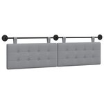 vidaXL Tête de lit suspendue Gris clair tissu
