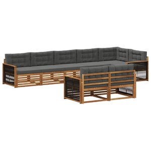 vidaXL Ensemble de canapés d'extérieur 8 Pièces Naturel et Anthracite