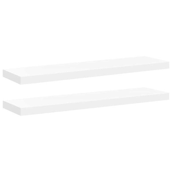 vidaXL Étagères murales flottantes 2 Pièces blanc 90x23 5x3 8 cm MDF