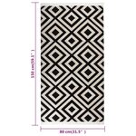 vidaXL Tapis à tissage plat d'extérieur 80x150 cm Noir et beige