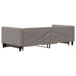 vidaXL Lit de jour avec gigogne et tiroirs taupe 90x200 cm tissu