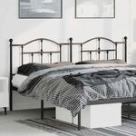 vidaXL Tête de lit métal noir 193 cm