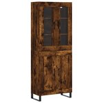 vidaXL Buffet haut Chêne fumé 69 5x34x180 cm Bois d'ingénierie
