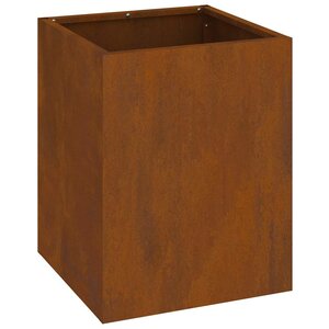 vidaXL Cache-pot de jardin Marron 32 x 32 x 40 cm Acier vieilli