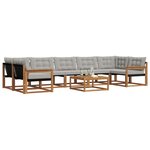 vidaXL Ensemble de canapés d'extérieur 8 Pièces Gris Naturel et Clair
