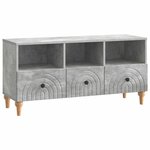 vidaXL Meuble TV Gris Béton 102 x 34 5 x 50 cm Bois d’ingénierie