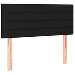 vidaXL Sommier à lattes de lit avec matelas Noir 100x200 cm Tissu