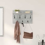 vidaXL Porte-manteau mural avec étagère Gris béton 60 x 40 x 12 cm