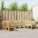 vidaXL Ensemble de canapés d'extérieur 9 Pièces Blanc et Beige