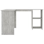 vidaXL Bureau d'angle en forme de L Gris Béton Bois d'ingénierie