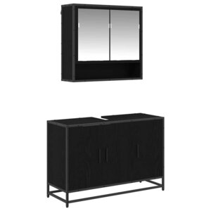 vidaXL Ensemble de mobilier de salle de bain 2 Pièces Chêne noir