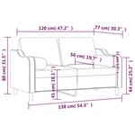 vidaXL Canapé 2 places avec oreillers décoratifs noir 120 cm tissu