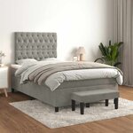 vidaXL Sommier à lattes de lit et matelas gris clair 120x190cm velours