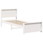 vidaXL Cadre de lit Blanc 75 x 190 cm Bois d'ingénierie