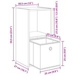 vidaXL Table de chevet 2 pc Gris Sonoma 30 5 x 27 x 59 5 cm