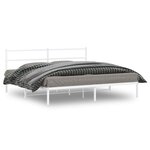 vidaXL Cadre de lit métal avec tête de lit blanc 193x203 cm
