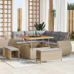 vidaXL Ensemble de canapé de jardin 8 Pièces beige et gris clair