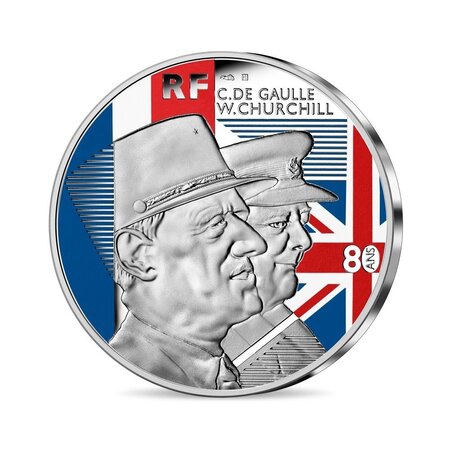 Pièce de monnaie 10 euro France 2021 argent BE – Amitié franco-britannique (De Gaulle et Churchill)