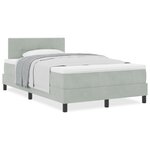Lit à ressort vidaXL avec matelas Gris clair 120x200 cm Velours