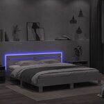 vidaXL Cadre de lit avec LED sans matelas blanc 160x200 cm