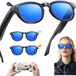 Lunettes caméra NASA Futura - 8 Mpx 1080p  Bluetooth 5.4  IA vocale - Noir / Bleu
