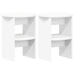 vidaXL Meuble d'appoint 2 pc Blanc Ø40 x 50 cm Bois d’ingénierie