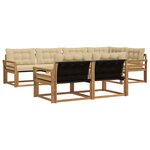 vidaXL Ensemble de canapés d'extérieur 7 pc Naturel et Beige