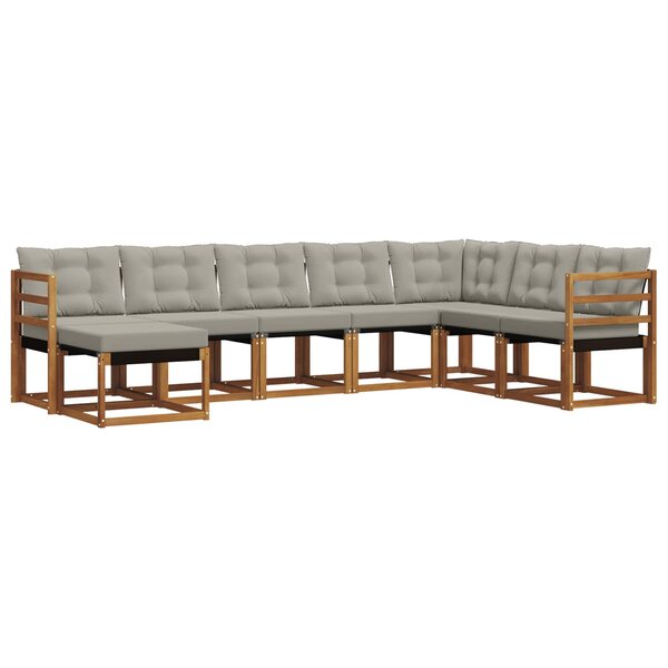 vidaXL Ensemble de canapés d'extérieur 8 pc Gris Naturel et Clair