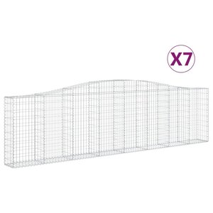 vidaXL Paniers à gabions arqués 7 Pièces 400x30x100/120 cm Fer galvanisé