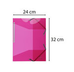 Chemise 3 rabats à élastiques polypropylène 5/10e iderama pp - a4 - rose - x 15 - exacompta