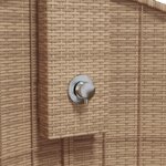vidaXL Douche d'extérieur beige 100x100x241 5cm poly rotin bois acacia