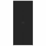vidaXL Cabinet à chaussures Noir 80 x 35.5 x 180 cm Bois d'ingénierie