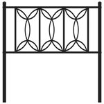 vidaXL Tête de lit métal noir 90 cm