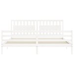 vidaXL Cadre de lit sans matelas blanc 200x200 cm bois massif