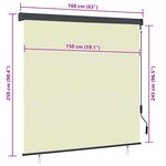 vidaXL Store roulant d'extérieur 160x250 cm Crème