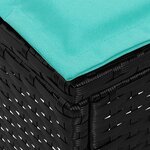 vidaXL Pouf de Jardin 2 Pièce Noir et turquoise 38 x 38 x 45 cm
