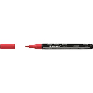 Marqueur pointe fine FREE acrylic T100 rouge STABILO