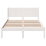 vidaXL Cadre de lit en pin blanc Blanc Pin massif 120 x 190 cm Durable