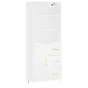 vidaXL Buffet haut Blanc 69 5x34x180 cm Bois d'ingénierie