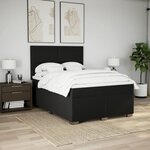 vidaXL Sommier à lattes de lit avec matelas Noir 140x200 cm Tissu