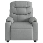 vidaXL Fauteuil inclinable électrique Gris clair Tissu