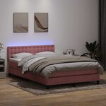 vidaXL Sommier à lattes de lit avec matelas rose 160x210 cm velours